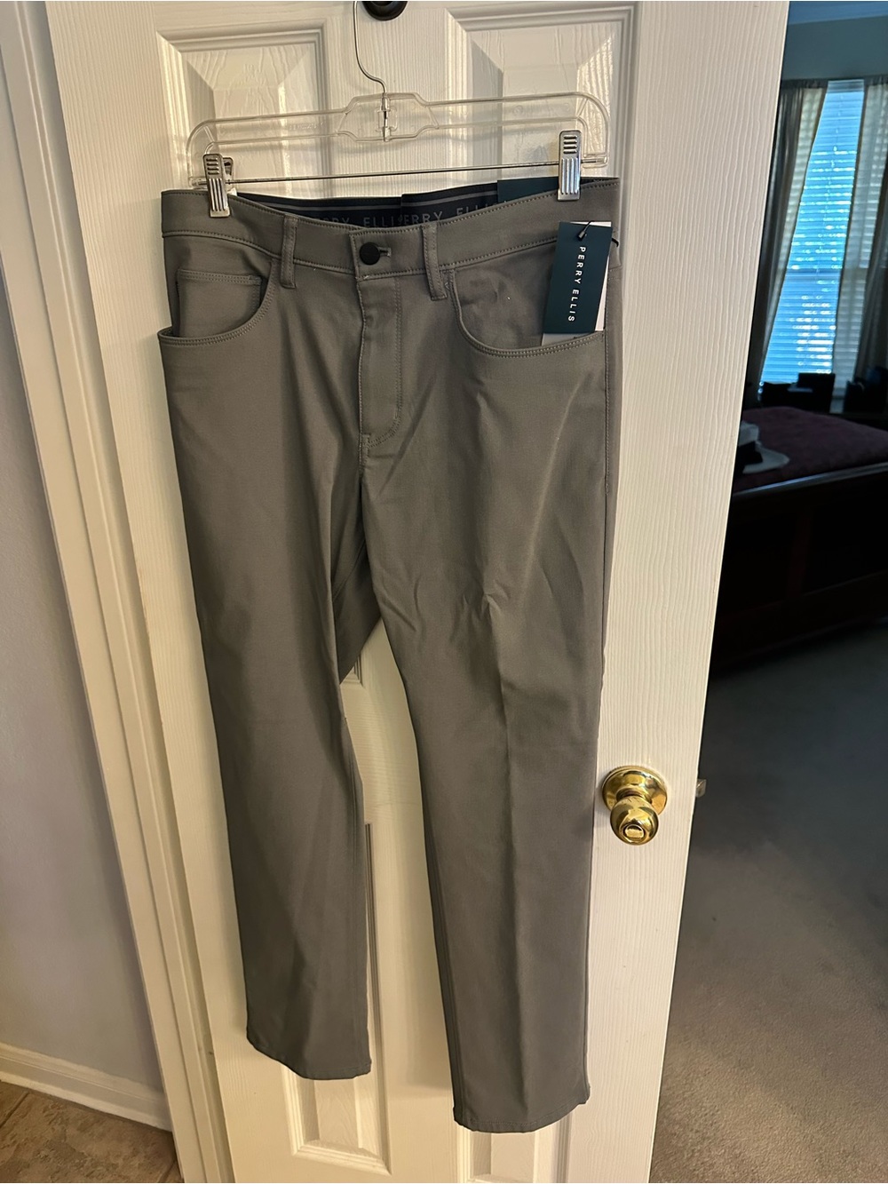 Perry Ellis Gray Stretch Chinos